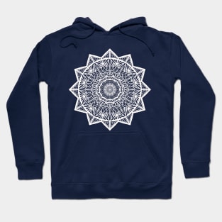 Attractive White Mandala Pattern Design Hoodie